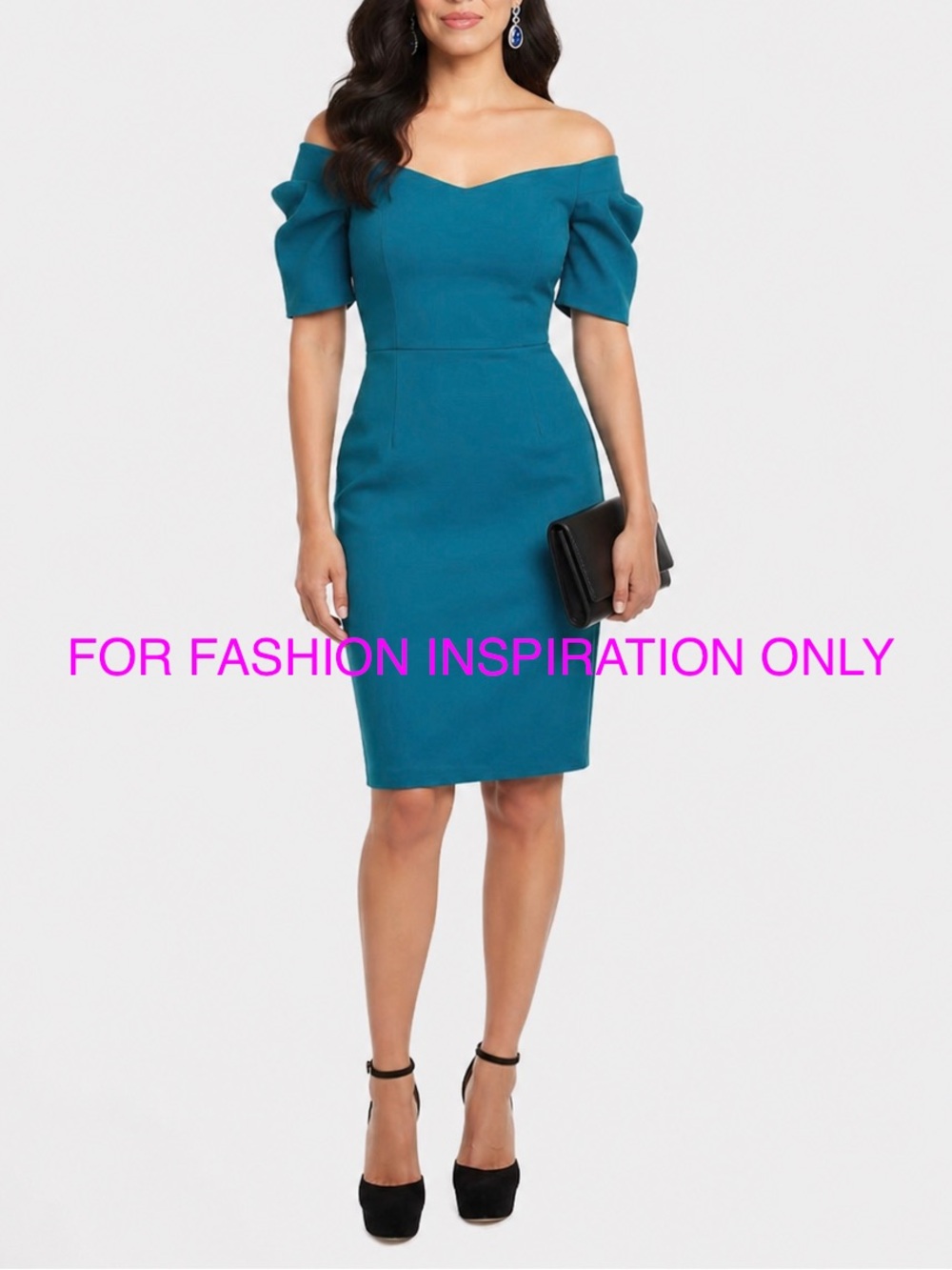 NWT $378 Trina Turk Off Shoulder Sheath Dress Womens Size 0 Structured Midi